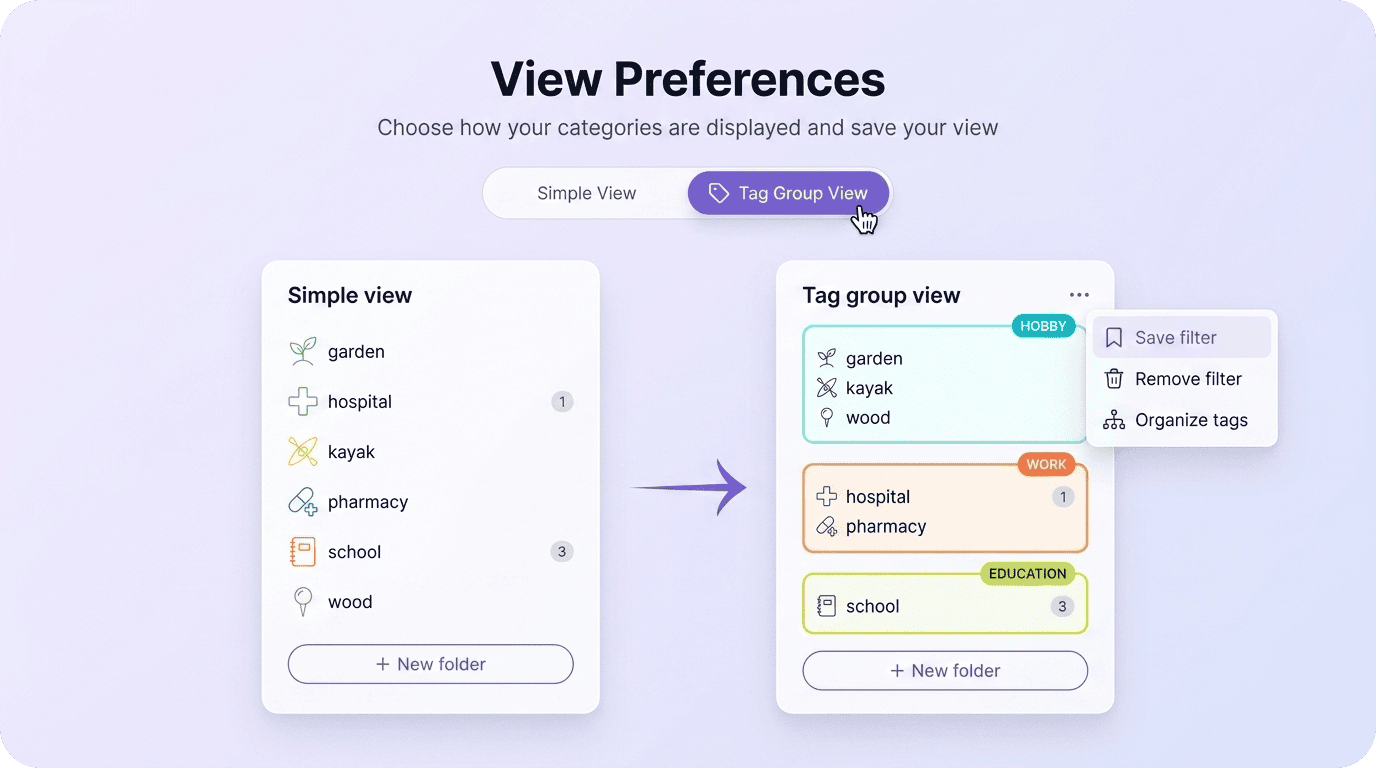 Manage your preference tags